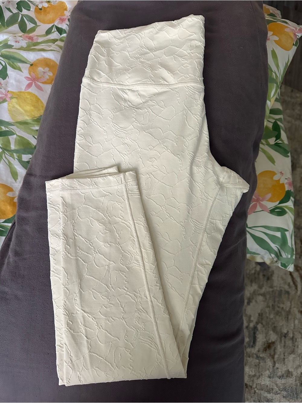 CALIA by Carrie Underwood Cream Textured High-Rise Leggings